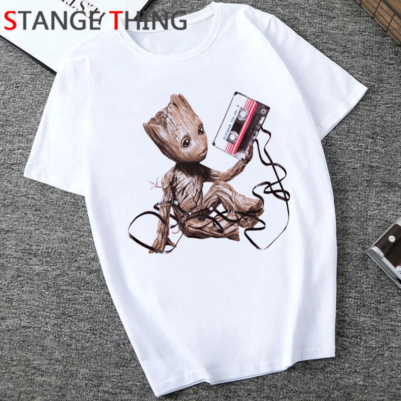 Симпатичная забавная футболка Bady Groot с мультипликационным персонажем мужская