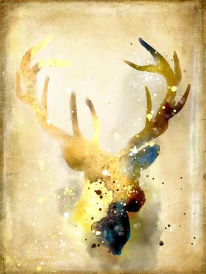 Золотистый лось новинка украшение в скандинавском стиле Ins картина на стену