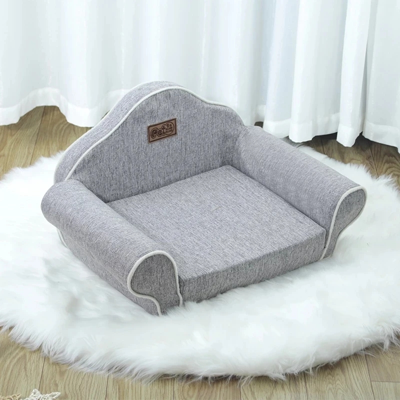 Dog Sofa Cat Soft Bed Washable Detachable Linen Material Pet Nest Supplies For Small Medium Dogs Beds Pets Accessories | Дом и сад