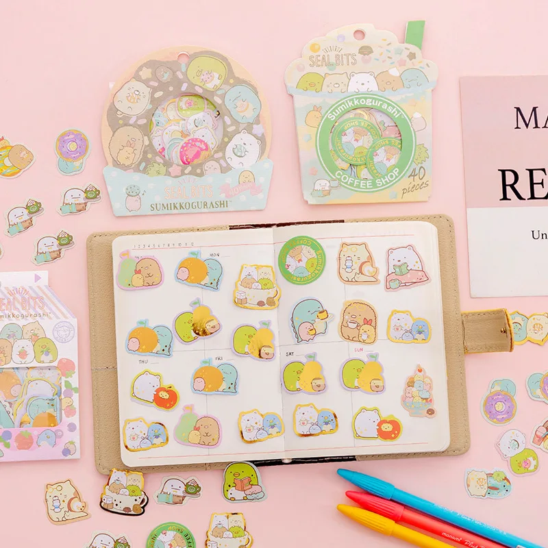 36 упак./лот Sumikko Gurashi мини сумка Декоративные Канцелярские наклейки Скрапбукинг DIY