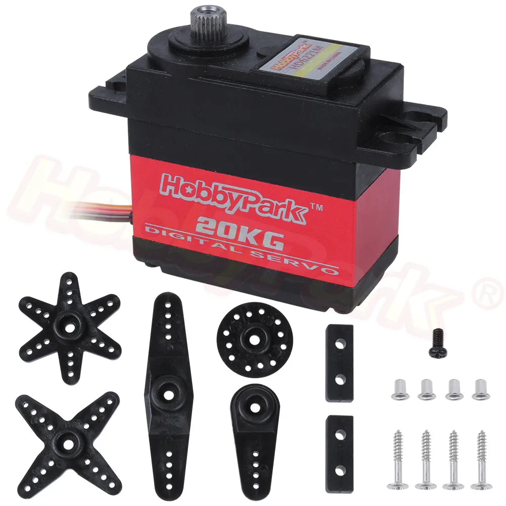 Hobbypark цифровой высокий крутящий момент 20 кг сервопривод металлический редукторный двигатель 2BB 1/10 1/8 1/5 Baja RC монстр грузовик Truggy самолет робот