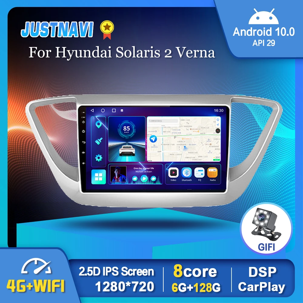 

Car Radio Navigation For Hyundai Solaris 2 Verna 2017-2018 Android 10.0 Video Player Multimedia Carplay Auto DSP BT No 2DIN DVD