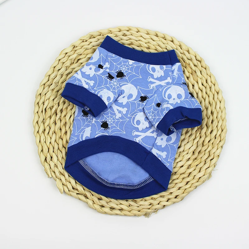 Летний жилет для кошек и собак Одежда щенков Хэллоуин рубашка собаки хлопок