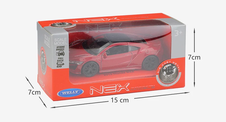 WELLY 1:36 HONDA NSX модель автомобиля оттягивающаяся назад литая модель игрушечного автомобиля игрушечная металлическая игрушка автомобиль для детей Коллекция подарков