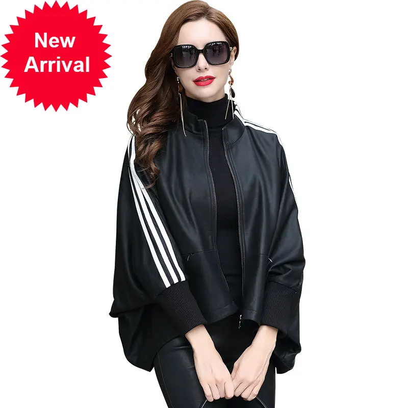 

Spring and Autumn new fashion personalized profile sheepskin genuine leather coat women's short small coat