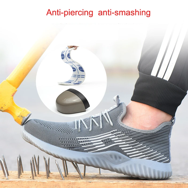 Work Shoes Male Safety Shoes  Metal Toe Indestructible Ryder