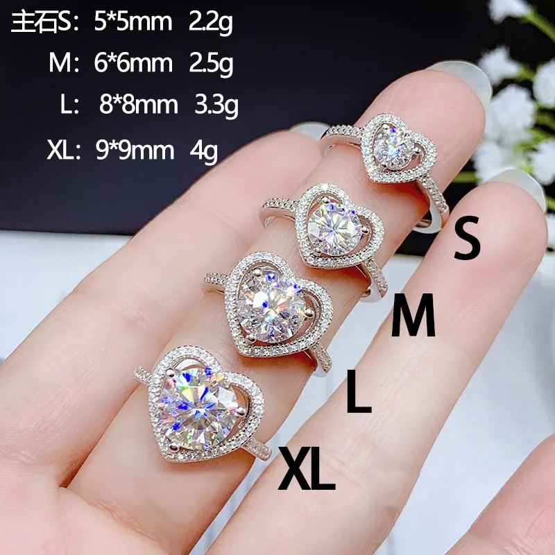 

Кольца в форме сердца 5 мм/6 мм/8 мм/9 мм, роскошные свадебные аксессуары серебряного цвета, модные стильные женские кольца, Изящные Ювелирные ...