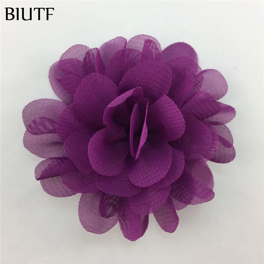 10 шт./лот девочка 5 см искусственные шифоновые цветы с/без зажима для волос