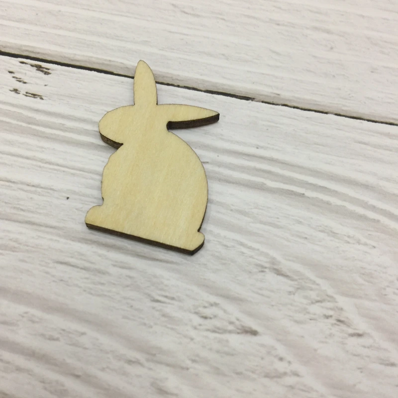 50 шт. Мини 3 5 см Кролик Форма ручной работы diy резьба по дереву животные фигурки