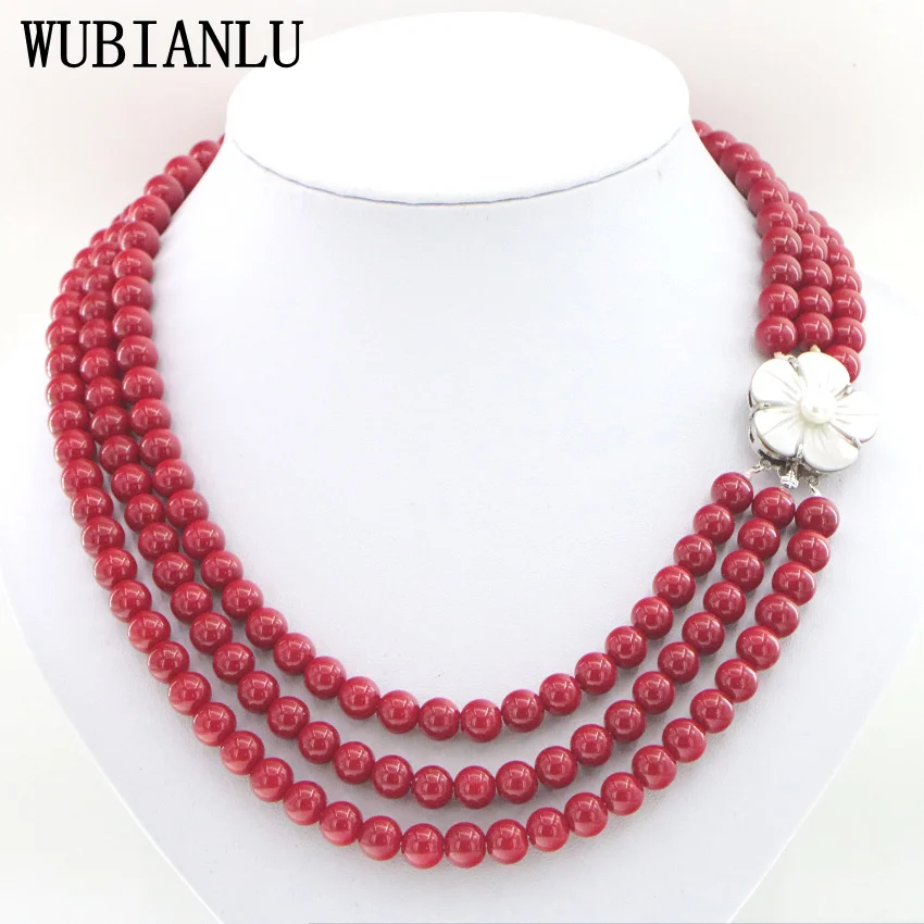 Ожерелье из красного коралла для женщин колье сделай сам с имитацией жемчуга 3