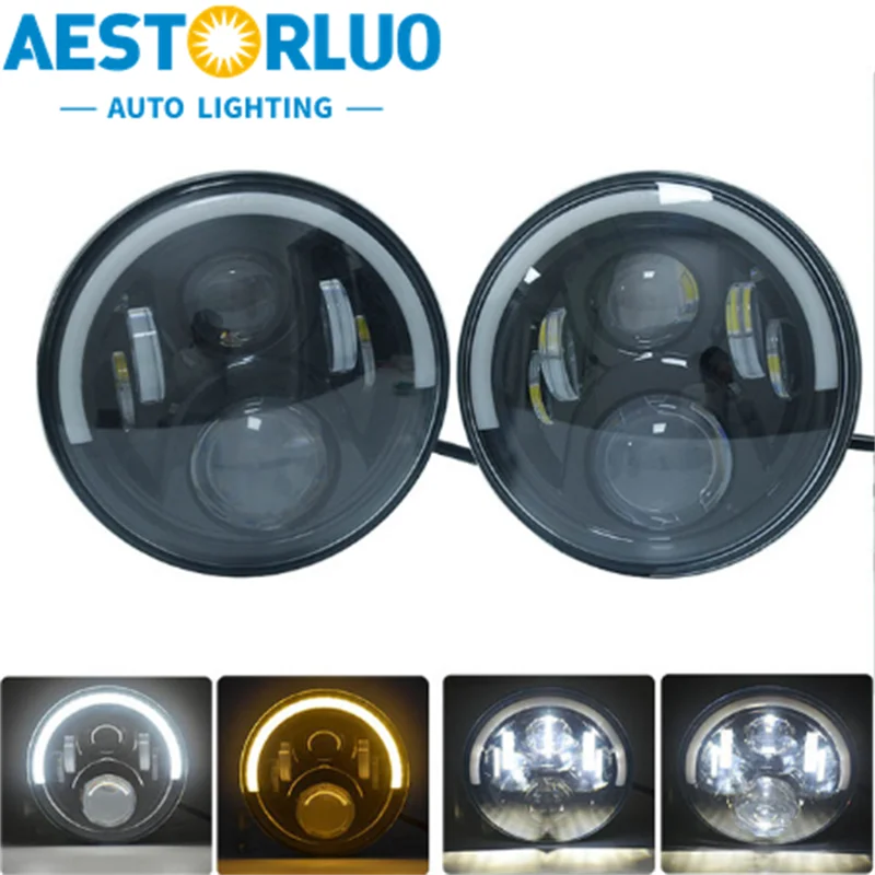 2 шт. Заводская поставка 7 дюймовая светодиодная круглая фара для JEEP Wrangler Harley