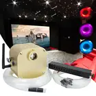 16 Вт RGBW мерцающий умный Bluetooth APP оптоволоконный Звездный потолочный комплект смешанный 335430 шт. * (0,75 + 1,0 + 1,5 мм) с метеоритным эффектом для съемки