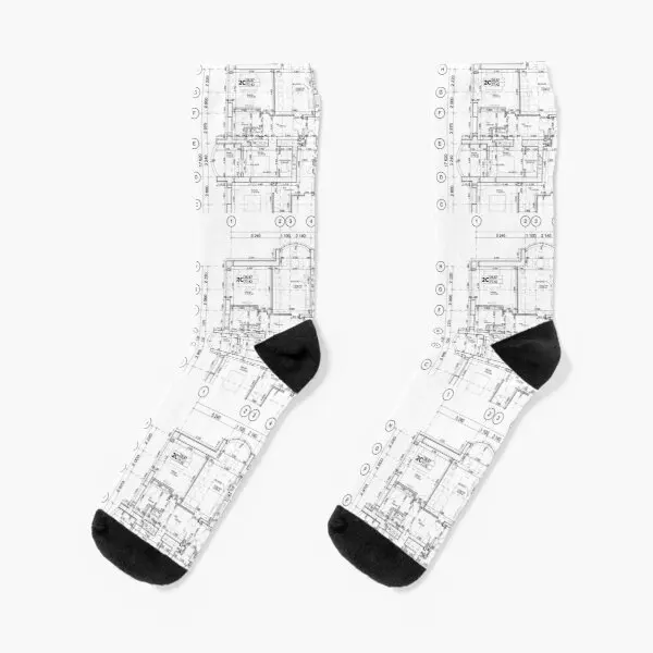 

Detailed Architectural Floor Plan Apart Crew Socks Black Best Knee High Mens Women Ankle