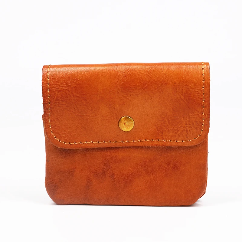 Genuine Leather Wallet For Men Women Brand Vintage Handmade Short Small Men's Wallets Purse Card Holder With Zipper Coin Pocket | Багаж и