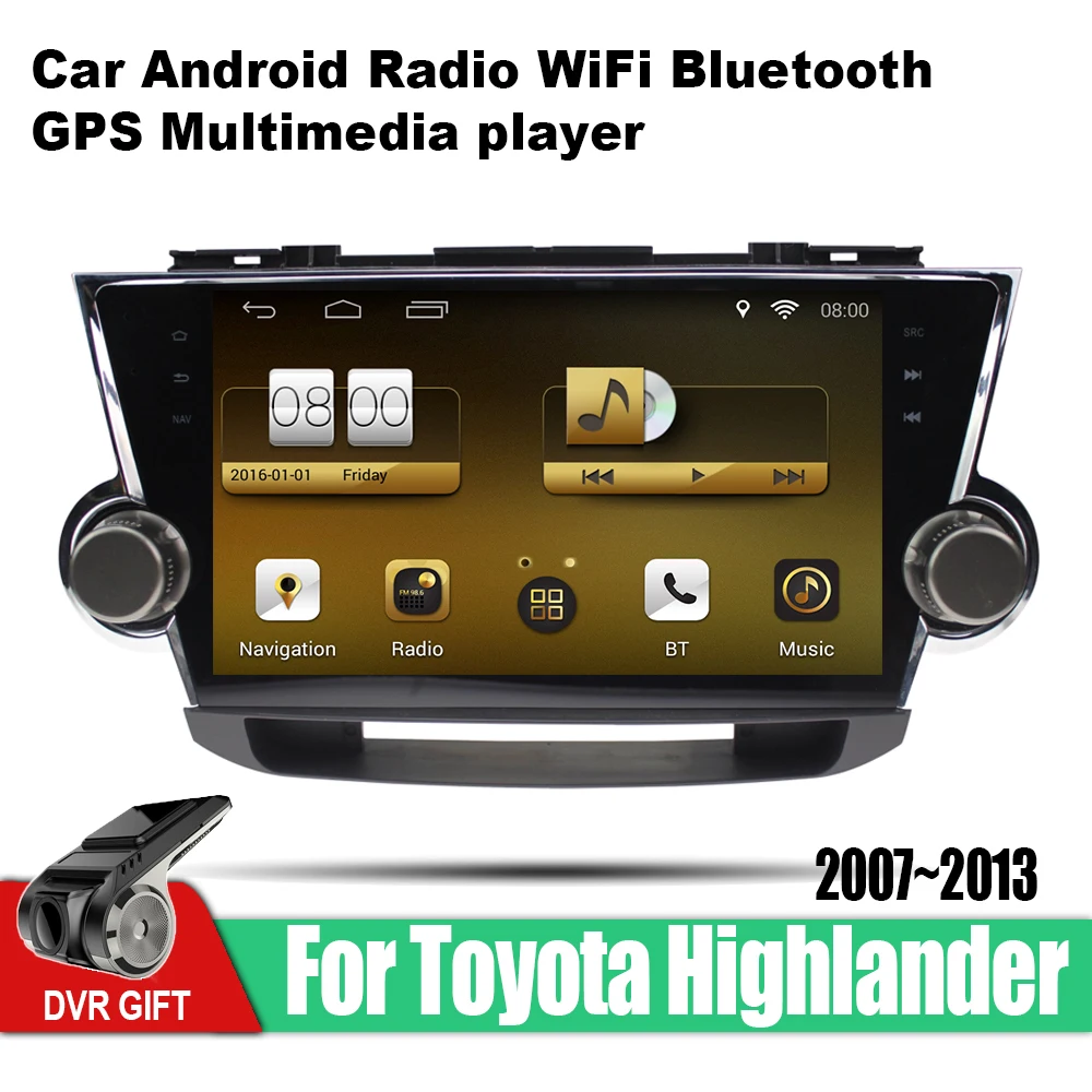 Для Toyota Highlander 2007 2008 2009 2010 2012 2013 Android автомобильный Радио DVD плеер Автомобильный