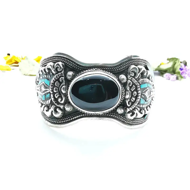 BB 201 тибетские ювелирные изделия тонкая медная инкрустация натуральный камень