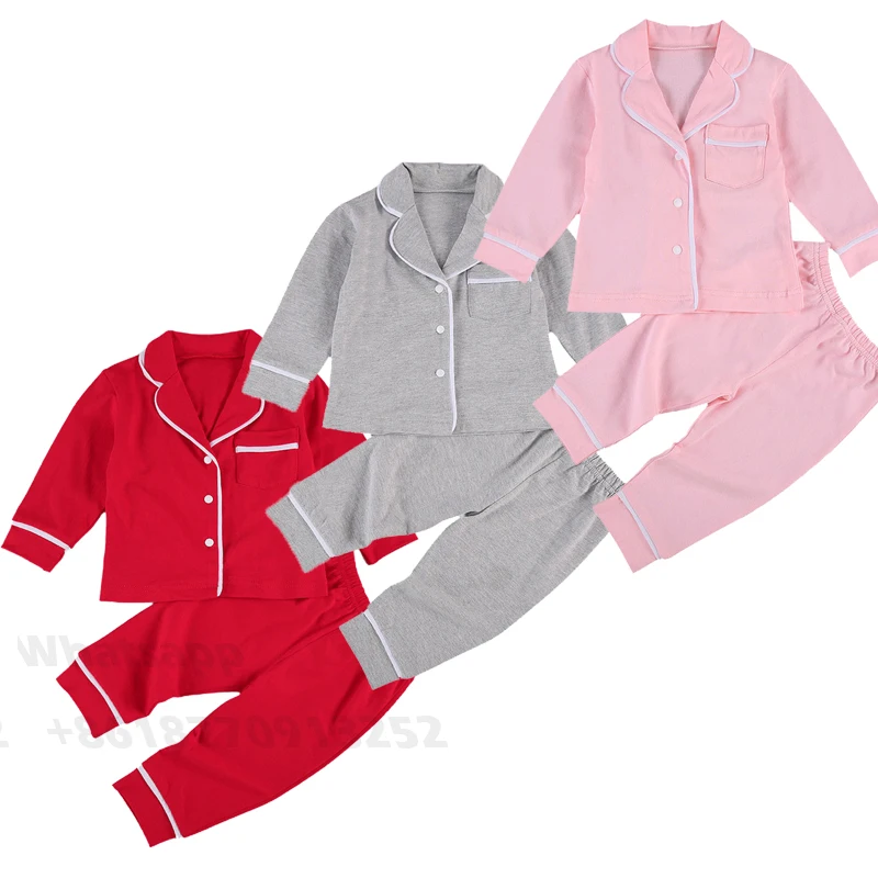 

Kids pajamas children sleepwear baby pajamas sets boys girls pocket pyjamas pijamas long sleeve nightwear clothes kids clothing