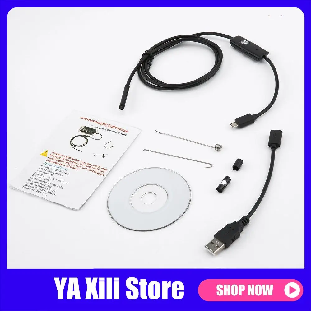 Эндоскоп Камера гибкий IP67 Водонепроницаемый микро USB для обследований Borescope Android