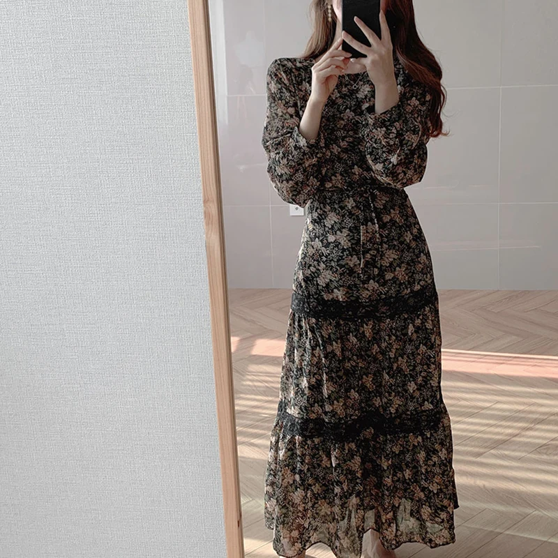 Винтажное платье YAMDI женские корейские летние осенние платья женское корейское с