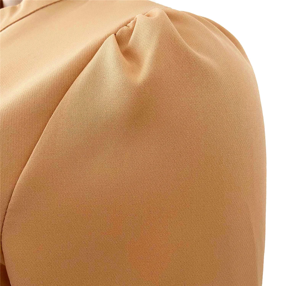 

Women African Dresses Stand Collar Plus Size Solid Pleated Dress Casual High Waist Female Dress with Sashes