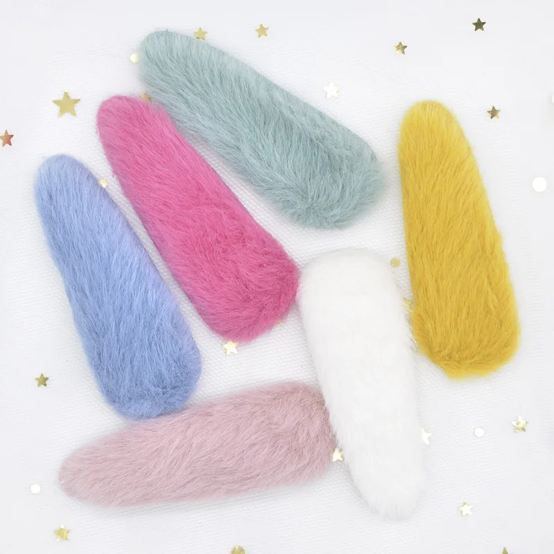 12 шт./лот 75 мм мягкая плюшевая норковая заколка для волос аппликация одежды шапки