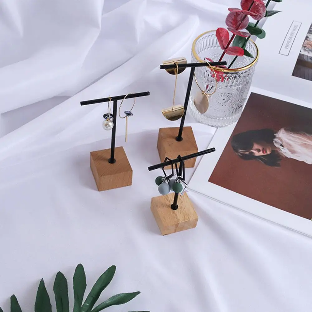 3 шт. лаконичный Настольный стеллаж для ювелирных изделий комод Серьги Дерево и