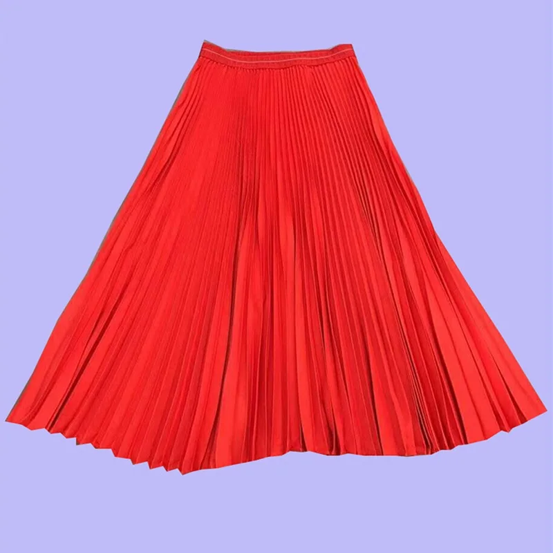 

Big name, heavy craftsmanship, elastic waist, ladies, pleated skirt 2021New Women's summer, fashion, big hem, skirt Bing XL