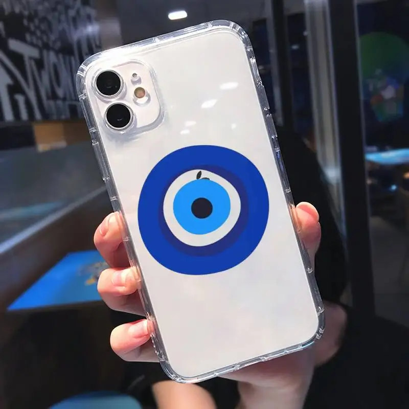 

Evil eye blue Phone Case Transparent for iPhone 11 12 mini pro XS MAX 8 7 6 6S Plus X 5S SE 2020 XR