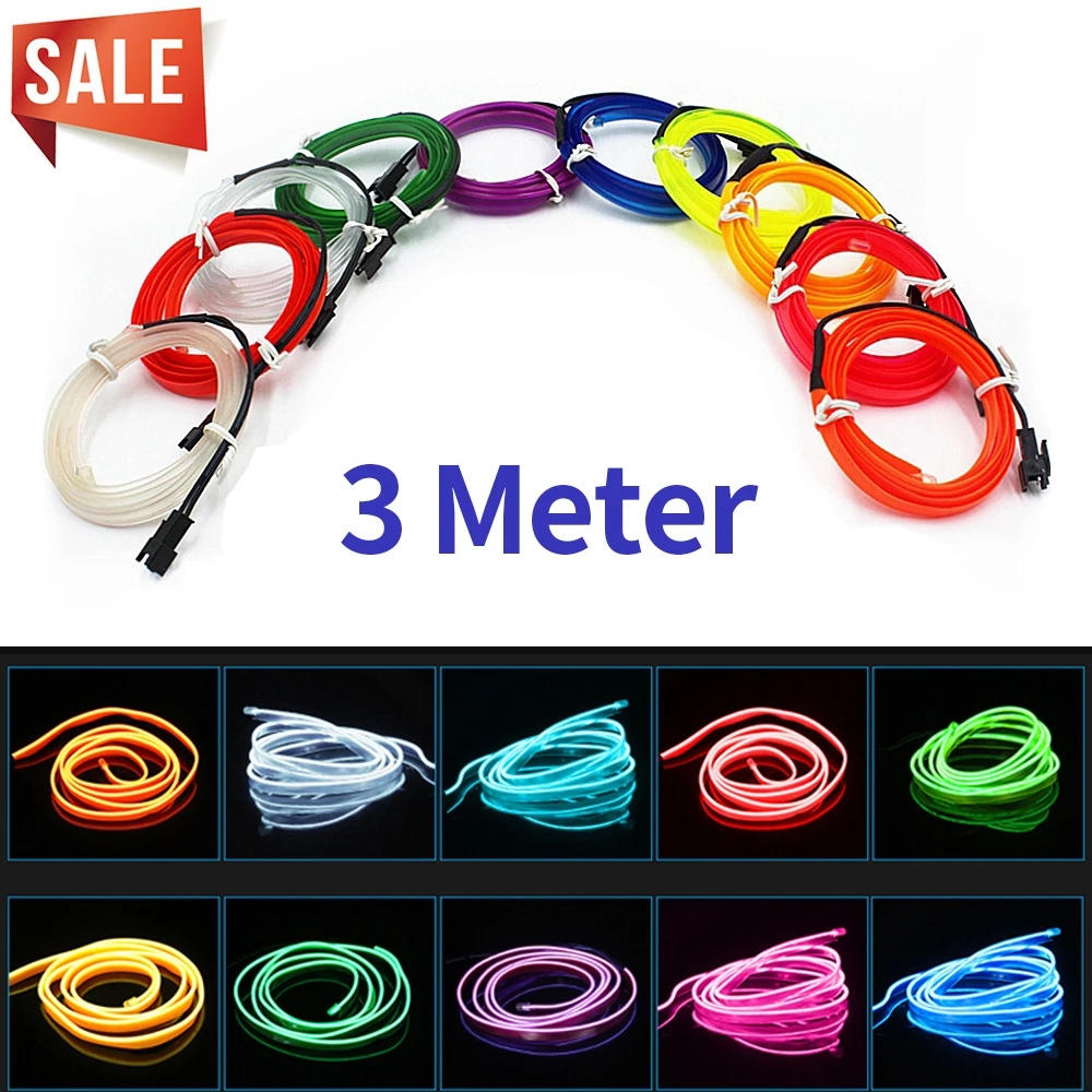 3 м автомобильные аксессуары интерьер атмосферсветильник вая полоса EL неоновый