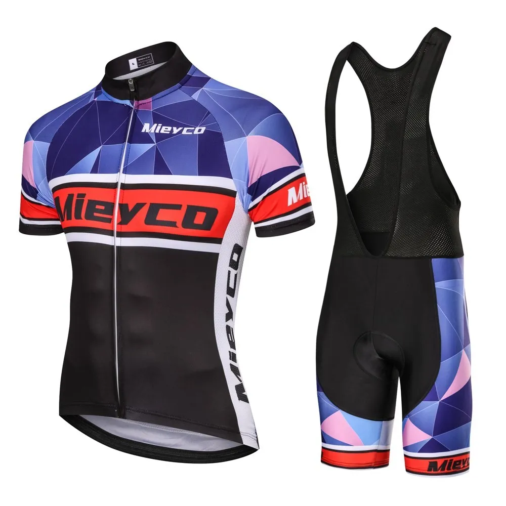 

Комплект одежды Mieyco для велоспорта, командная дышащая одежда с коротким рукавом, трикотажный нагрудник и шорты, для горного велосипеда, для ...
