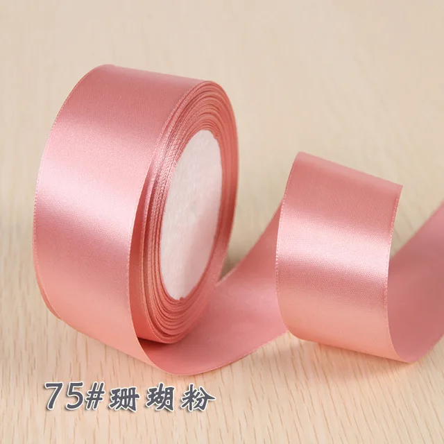 Coral Pink 6 мм 1 см 1,5 см 2 см 2,5 см 4 5 см атласными лентами DIY Искусственные Шелковые Розы Ремесла поставок швейной фурнитуры Скрапбукинг Материал - Цвет: Coral Pink