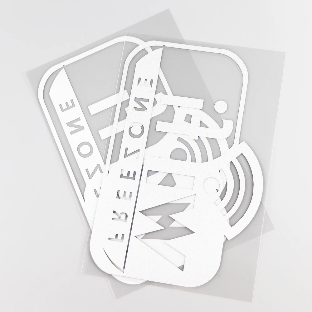 YJZT 17 6 × 11 3 см Wifi мультяшный Декор узор виниловые автомобильные наклейки