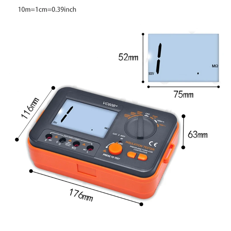 

Цифровой тестер сопротивления изоляции K1KA, Мегаомметр, 250 В, 500 в, 1000 В, высокое напряжение и короткое замыкание, входная сигнализация
