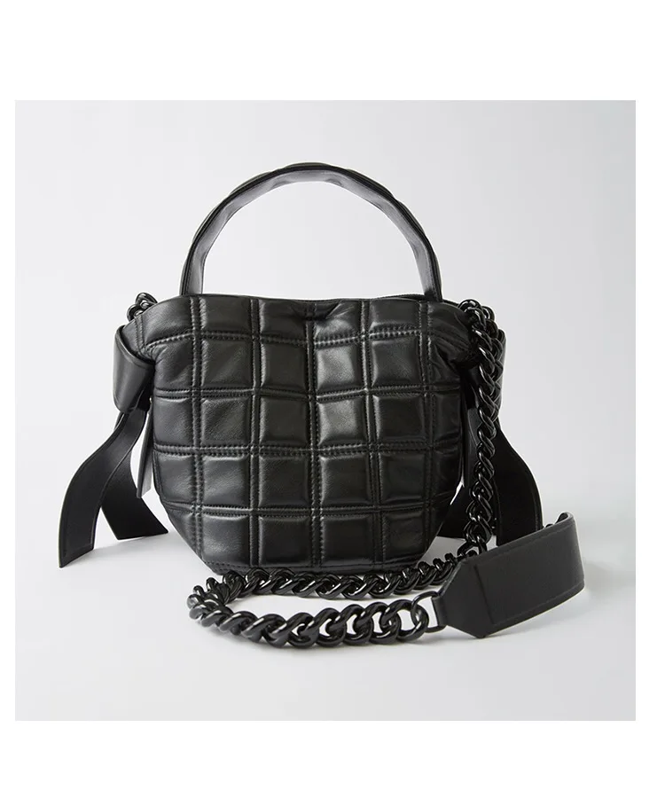 Женские сумки в клетку от известного бренда дизайнерские кожаные с цепочками и