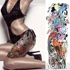 Новые татуировки на большие рукава, водостойкие, временные, лотос, карп, дракон, женщины, девушки, цветок, татуировки, наклейки, мужские, полностью поддельные, черные татуировки