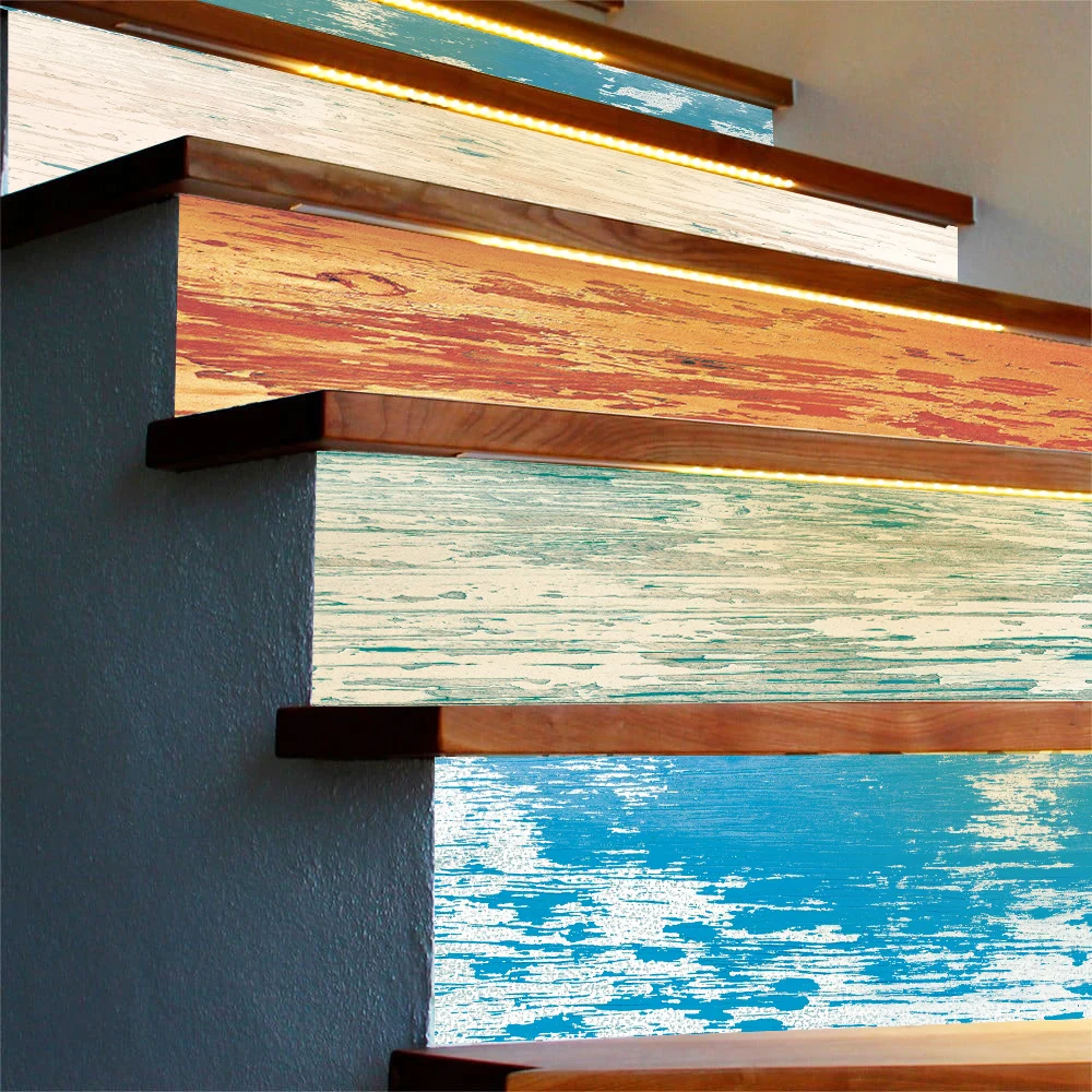 

Wall stickers self-adhesive color wood grain Japanese-style living room stickers waterproof staircase stickers furniture renovat