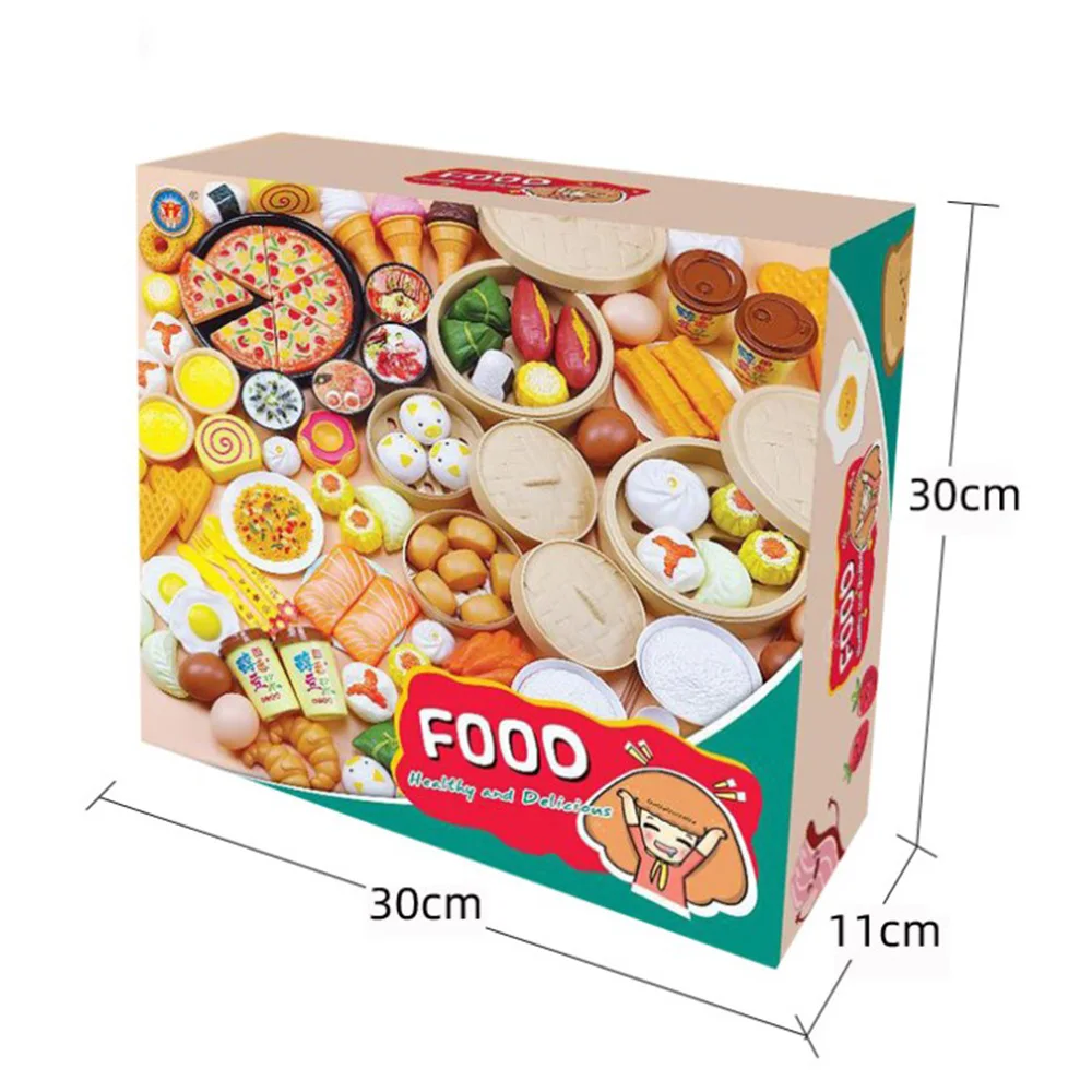 

Simulation Hamburger Bun Ice-cream Children's Play House Toy Chinese Western Kitchen Tableware Cutting-edge Music Puzzle Set Toy