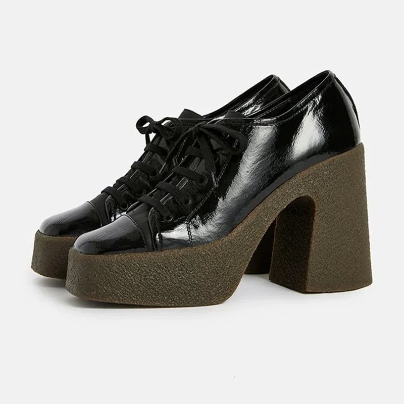 Женские туфли лодочки на высоком каблуке элегантные черные из натуральной кожи с