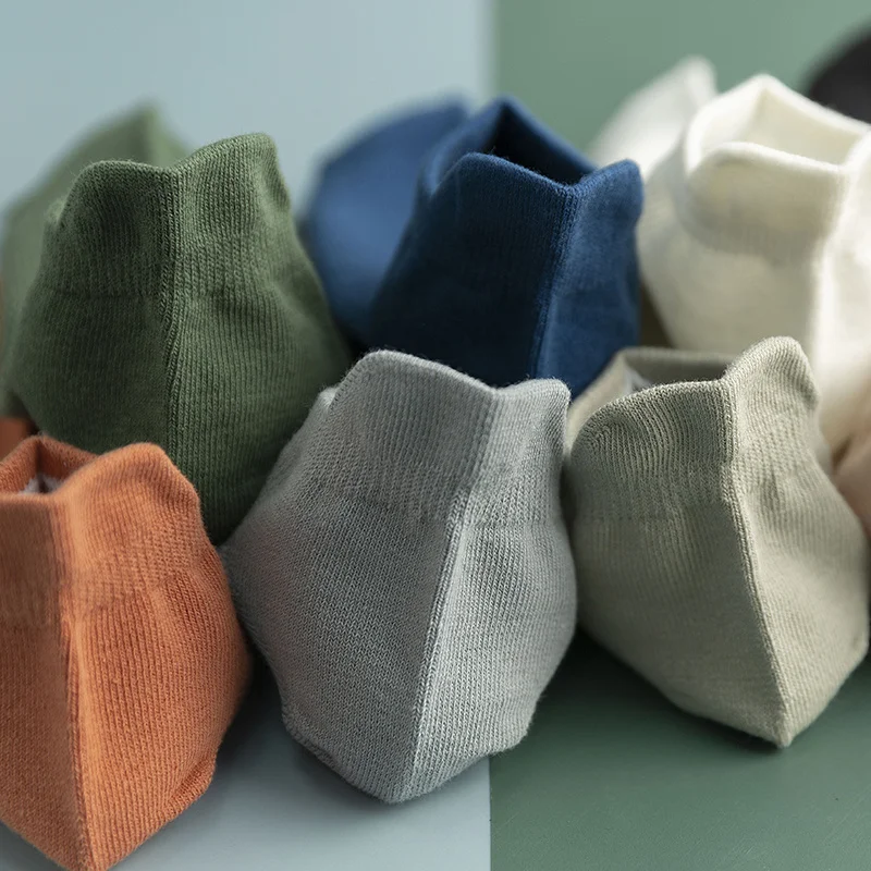 

Short socks of male cotton, five pairs, breathable mesh, comfortable, solid color, bundle of male socks street fashion