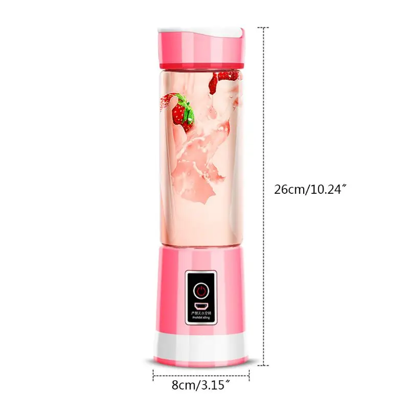 

Mini Portable Blender Electric Rchargeable 6 Blades Juicer Cup Outdoor Shakes Maker for Fruit/Vegetable