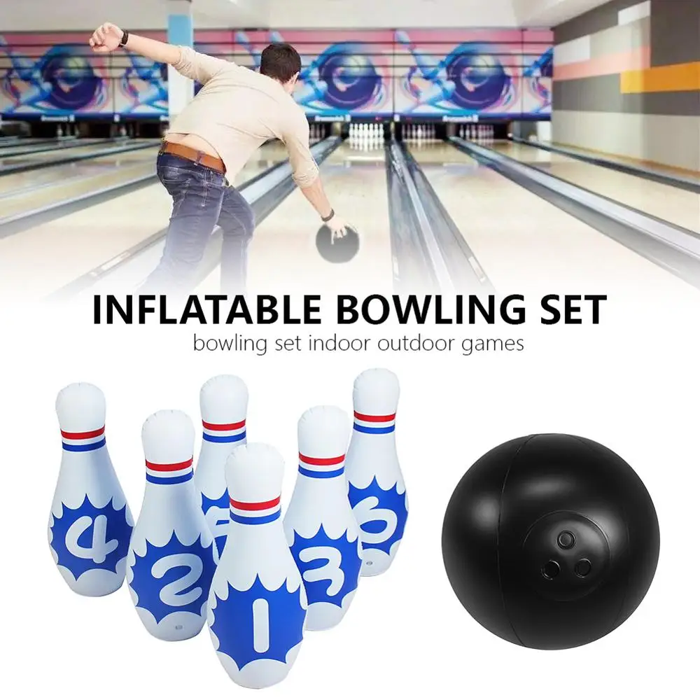 Набор для боулинга гигантский надувной набор детей семейный мяч газона двора 22 и