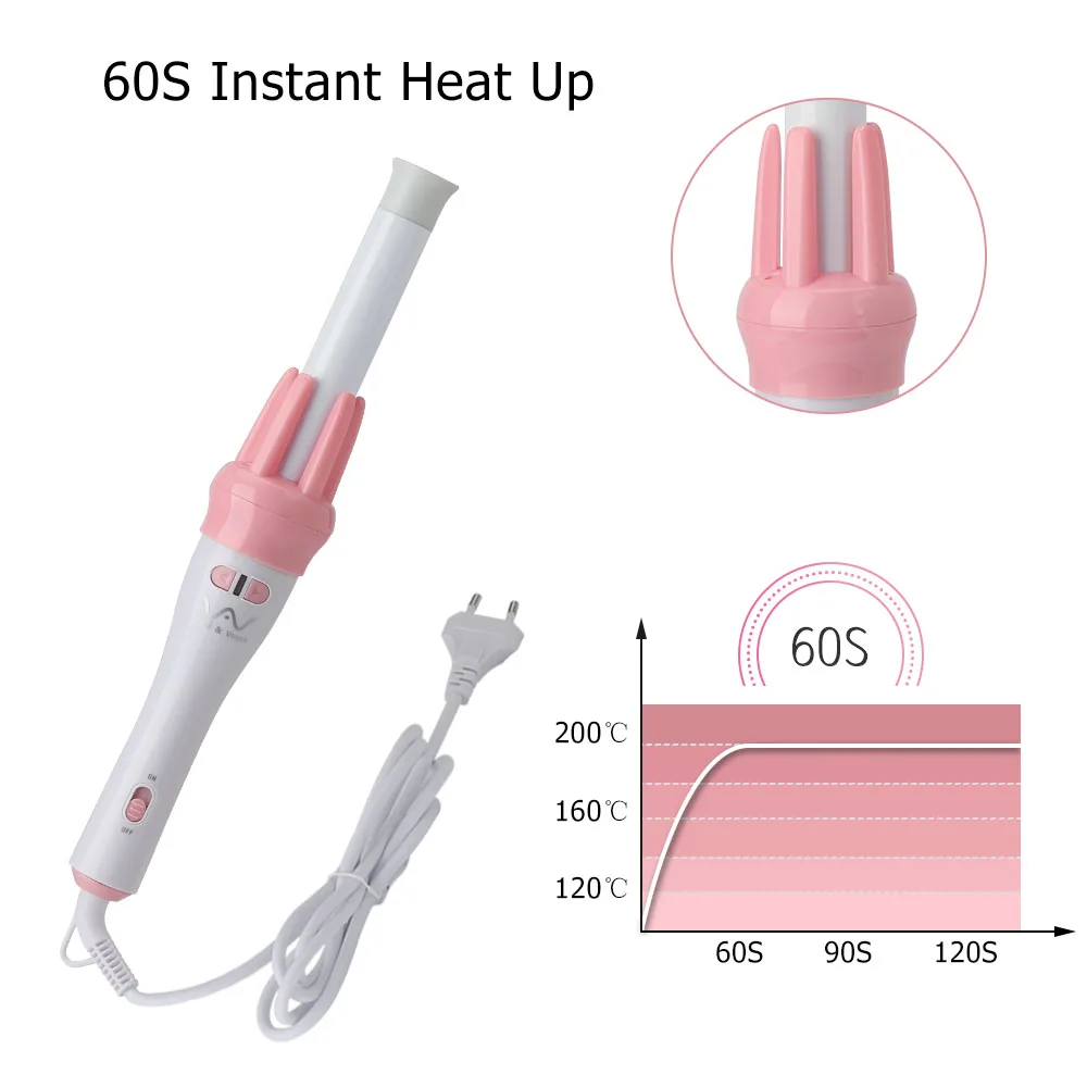 Автоматическая Плойка для волос вращающаяся на 360 градусов щипцы завивки