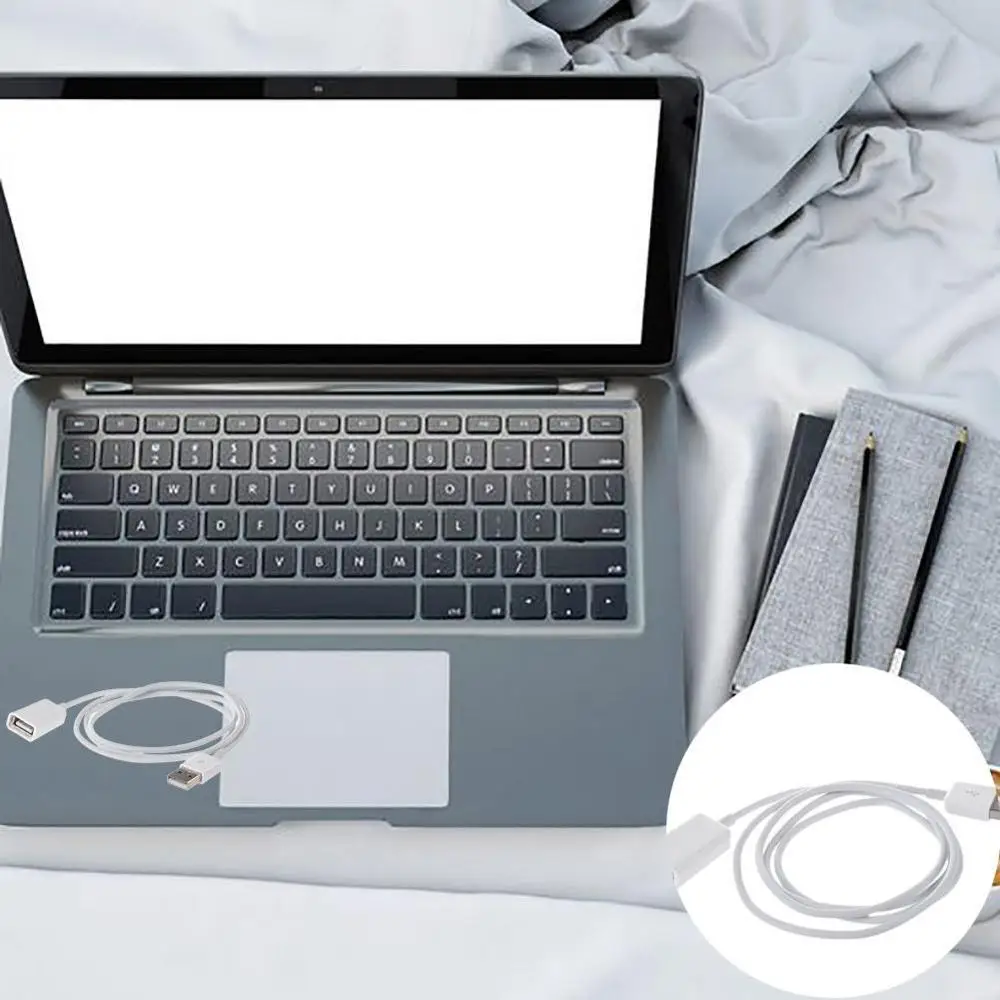 White PVC Metal USB 2.0 Male to Female Extension Adapter Cable 1m 3Ft Cord U2P9 | Электроника