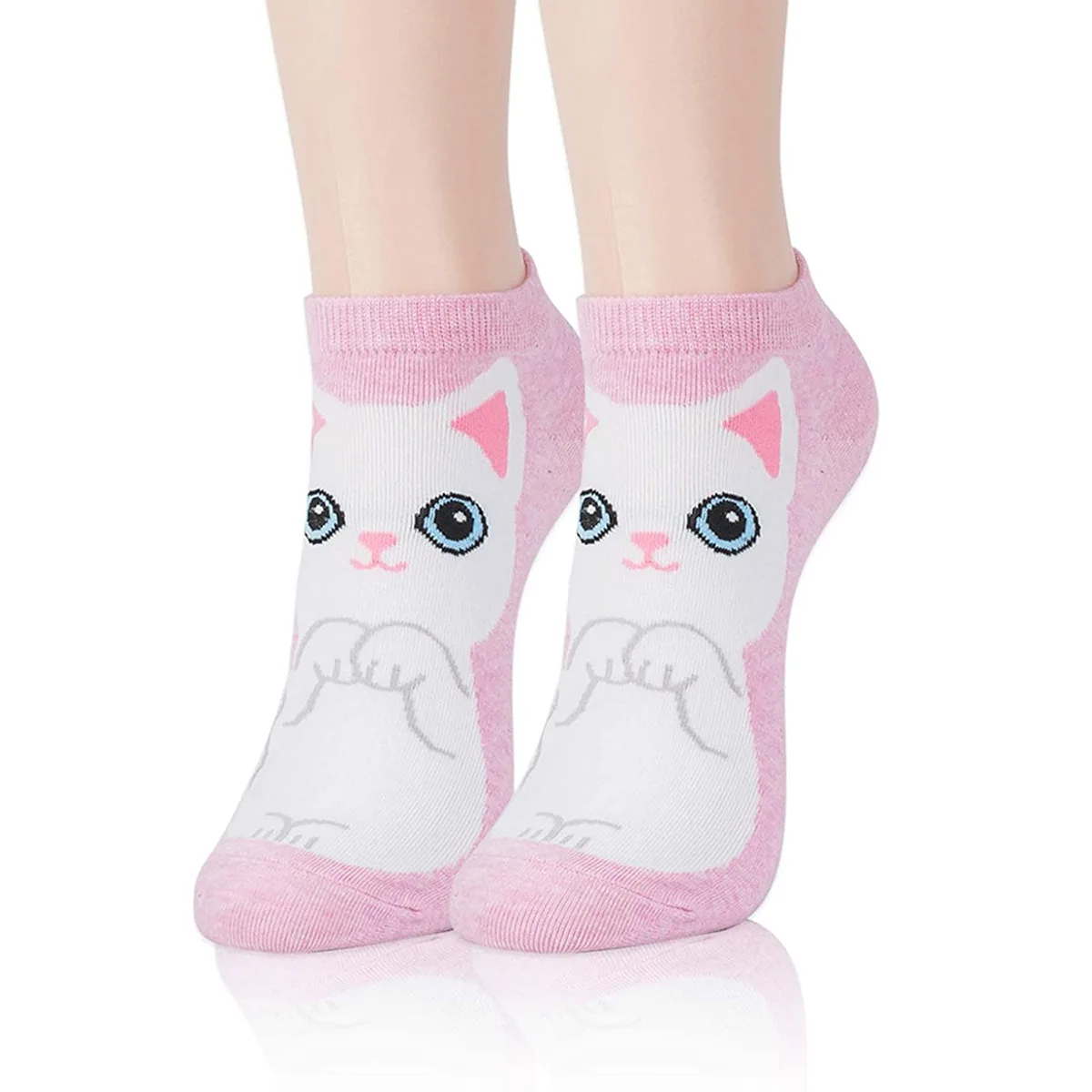 

5 Pairs Women's Sock Cotton Cute Cartoon Ankle Casual Funny Novelty Animal Dogs Cats Socks for Kawaii Girls Gifts