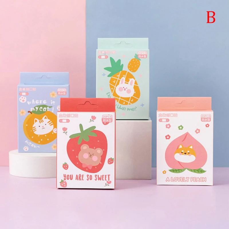 

20pcs/box Breathable Cartoon Band Aid Stickers Wound Plaster Emergency Kit For Children First Aid Hemostasis Adhesive Bandages