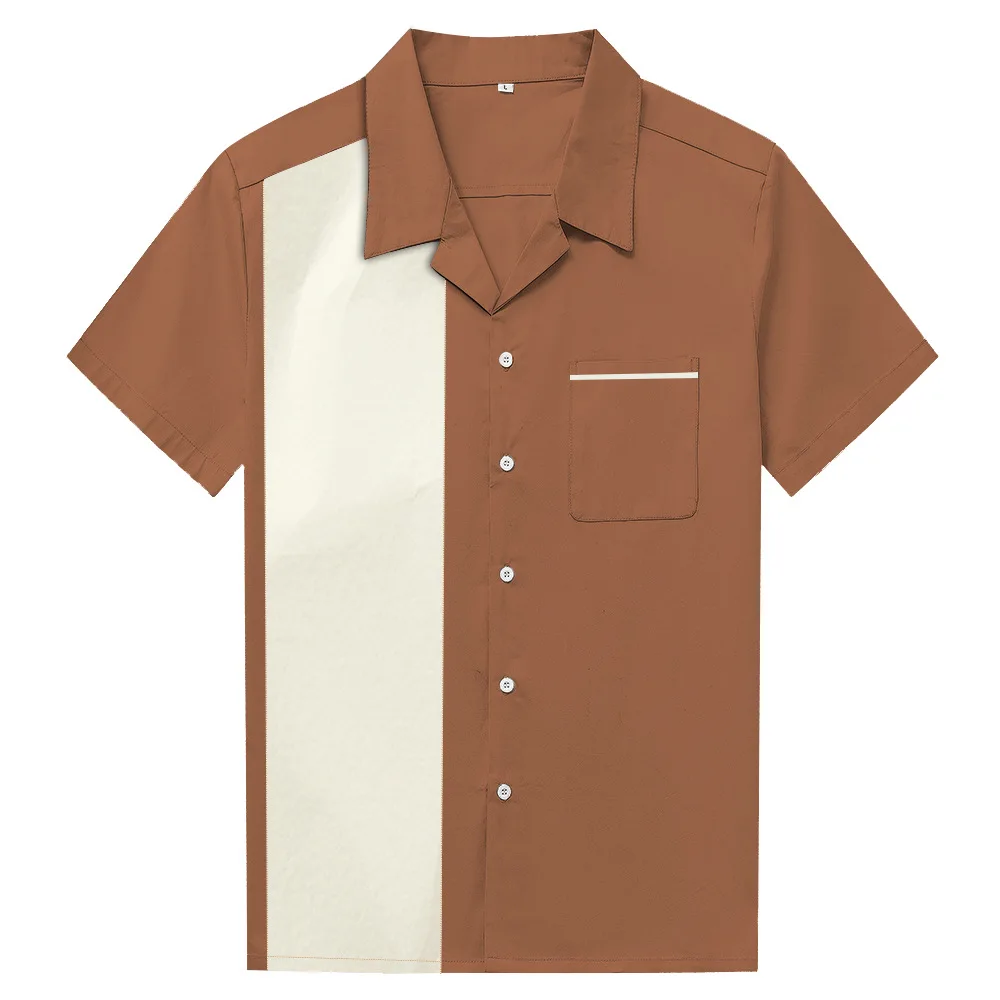 

2021 New Large Men's Short Sleeve Lapel Button Shirt Cotton Loose Shirt