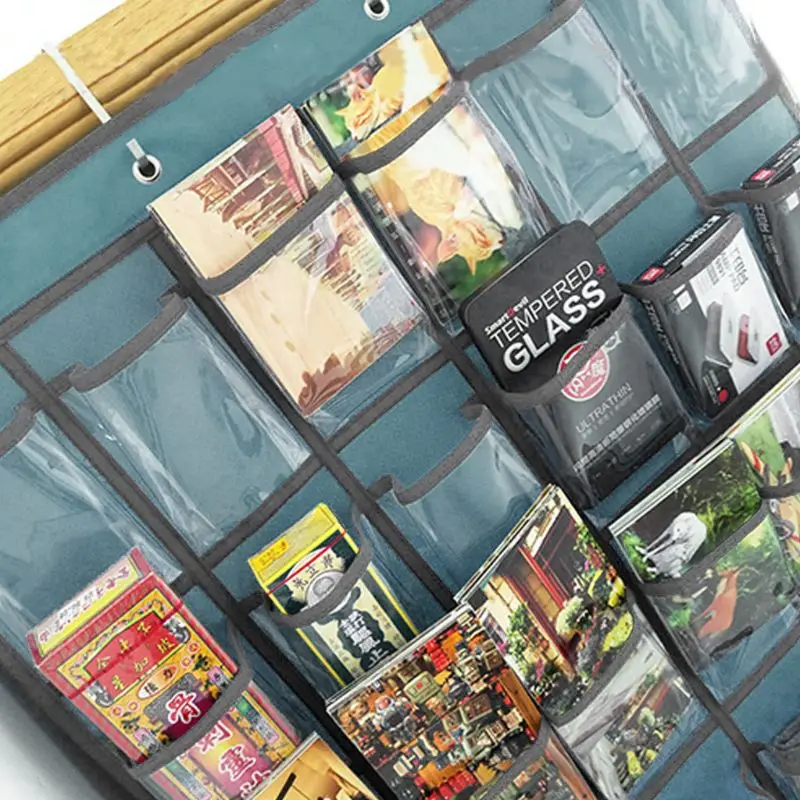 

25 Clear Pockets Classroom Pocket Chart For Teacher Cell Phones Holder Door Hanging Calculator Organizer C5AE