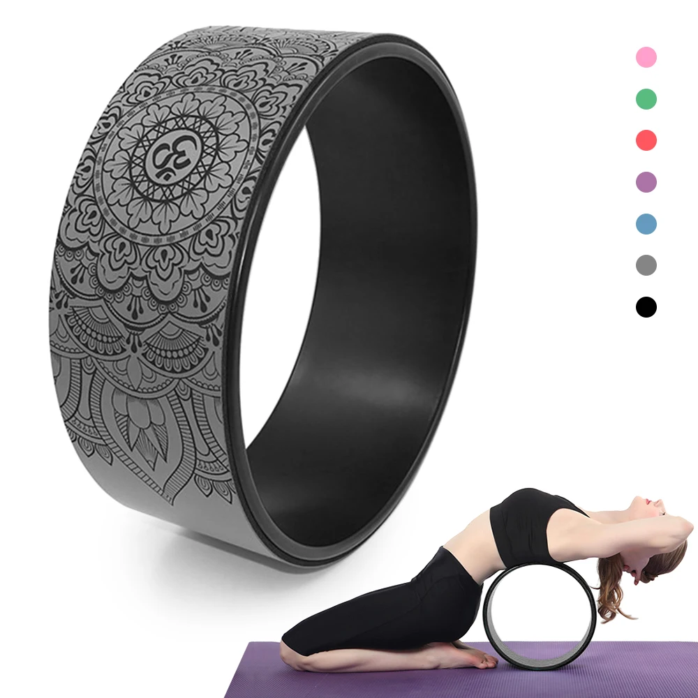 

Yoga Wheel PU Rubber TPE Odorless Colorful Printing Non-Slip Bodybuilding Circle Fitness Gym Sport Tools Massage Workout Pilate