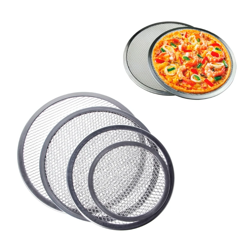 

2021 New Aluminum Mesh Grill Pizza Screen Round Baking Tray Net Kitchen Tools Ovens Kit