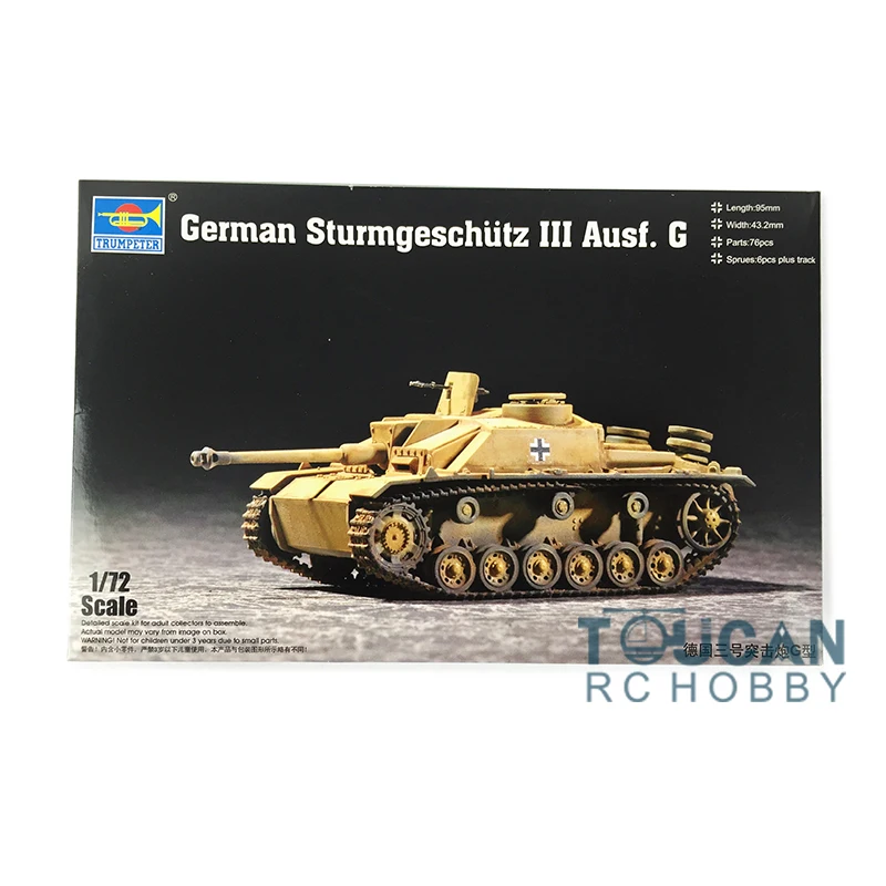 

Trumpeter 07260 1/72 Sturmgeschutz III Ausf. G Model Assault Gun Kit Tank Car TH07154-SMT6